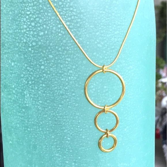 🇺🇸TRI-Rings On Gold Chain, Minimalist - Picture 4 of 5